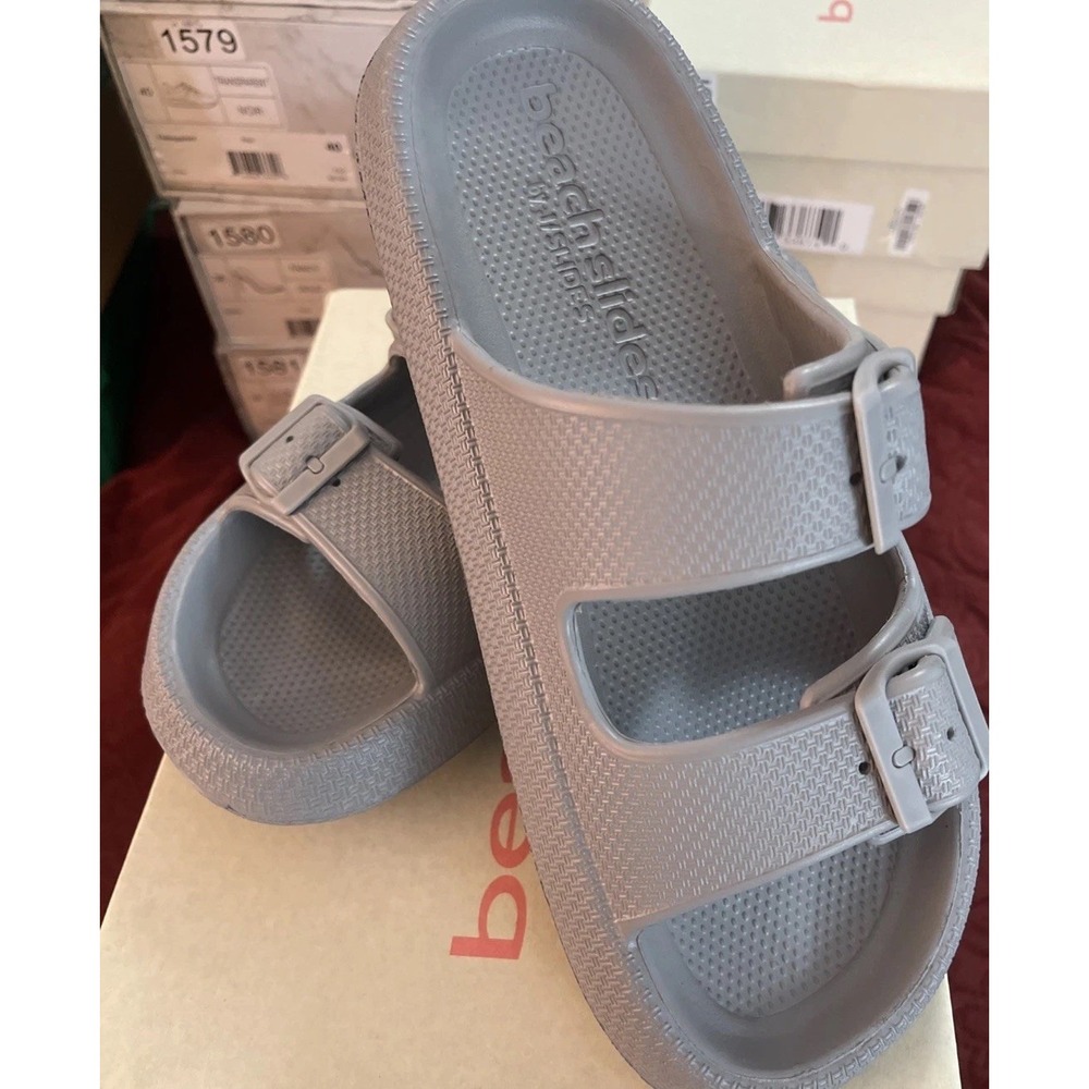 NIB J Slides Women's SoCool Gray‎ Sandals, Size 8 M Small Defect On Sole Comfort